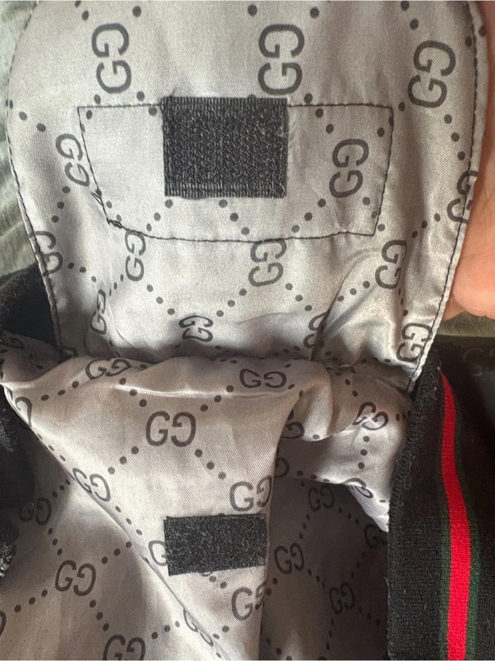Gucci Black Bomber Jacket with Red & Green Trim